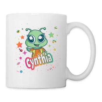 CYNTHIA - Beau nom de fille avec un extraterrestre mignon - Mug blanc - blanc - Droite