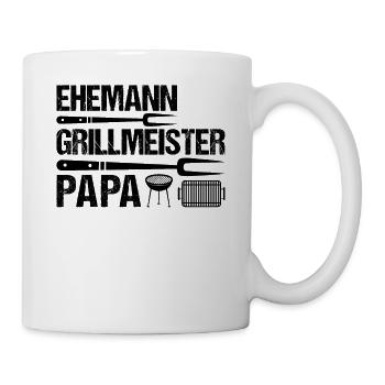 Mari, maître de grillades, papa - Mug blanc - blanc - Droite