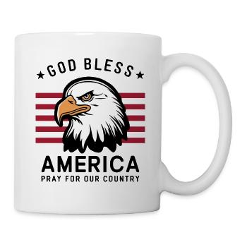 God Bless America - Pray for our country USA - Mug - white - Right