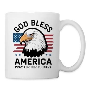 God Bless America - Pray for our country Amerika - Mug - white - Right