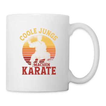 Des gars cool qui s’entraînent aux arts martiaux de karaté - Mug blanc - blanc - Droite