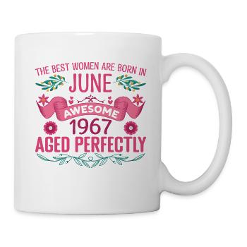 Juin 1967 anniversaire femme Juin 1967 - Mug blanc - blanc - Droite