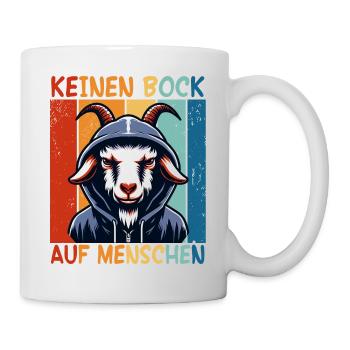 Schwarzer Humor Keinen Bock Auf Menschen Sarkasmus - Tasse - Weiß - Rechts