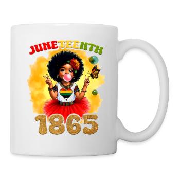Juneteenth feiert 1865 süßes schwarzes Mädchen - Tasse - Weiß - Rechts