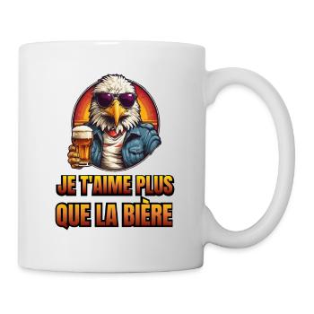 je t'aime plus que la bière - Mug blanc - blanc - Droite