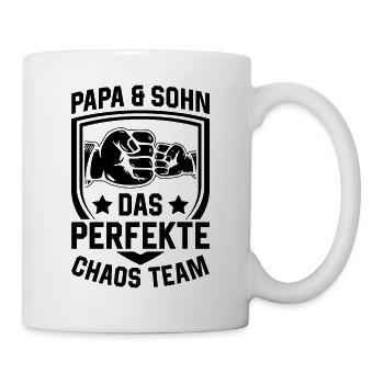 Papa & Sohn das perfekte chaos Team - Papa - Tasse - Weiß - Rechts