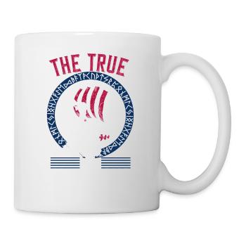 Amerikanischer Wikinger Nordische Wurzeln mit Boot - Tasse - Weiß - Rechts