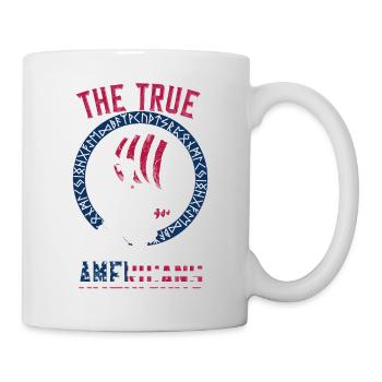 Amerikanischer Wikinger Nordische Wurzeln Boot - Tasse - Weiß - Rechts