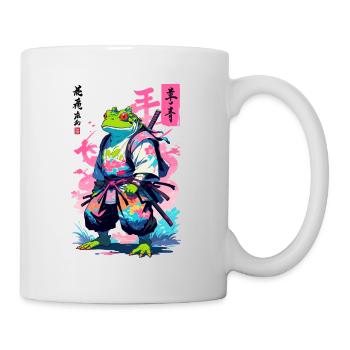 Samouraï Grenouille Esthétique Vaporwave Style Japon - Mug blanc - blanc - Droite