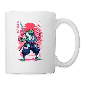 Samurai Frog Aesthetic Vaporwave Style Japan - Mug - white - Right