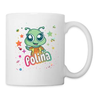 POLINA - Beau nom de fille avec extraterrestre mignon - Mug blanc - blanc - Droite