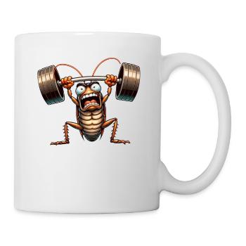 Kakerlake Gewichtheben Barbell Hanteltraining - Tasse - Weiß - Rechts