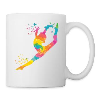Gymnast With Floor Rhythmic Gymnastics - Mug - white - Right