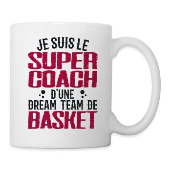 Ich bin der Supertrainer eines Basketball-Dreamteams - Tasse - Weiß - Rechts