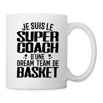 Ich bin der Supertrainer eines Basketball-Dreamteams - Tasse - Weiß - Rechts