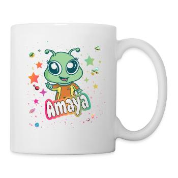 AMAYA - Beautiful girl name with cute alien - Mug - white - Right
