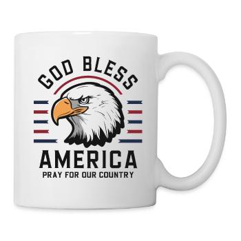God Bless America USA 4th July Independence Day - Tasse - Weiß - Rechts