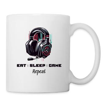 Eat Sleep Game Repeat Gamer Sayings Shirt - Mug - white - Right