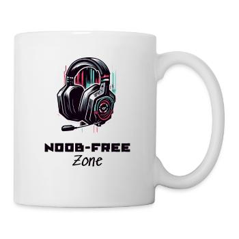 Noob Free Zone Gamer Sprüche Shirt - Tasse - Weiß - Rechts