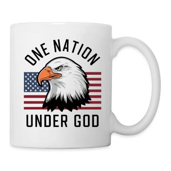 Amerika USA Spruch One Nation Under God 4th July - Tasse - Weiß - Rechts