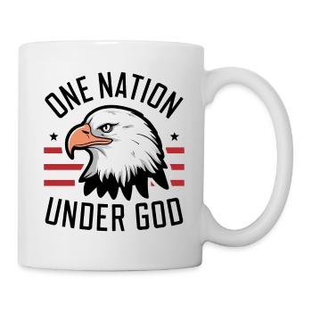 Amerika USA Spruch One Nation Under God 4th July - Tasse - Weiß - Rechts