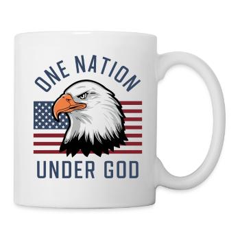 Amerika USA Spruch One Nation Under God 4th July - Tasse - Weiß - Rechts