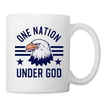 Amerika USA Spruch One Nation Under God 4th July - Tasse - Weiß - Rechts