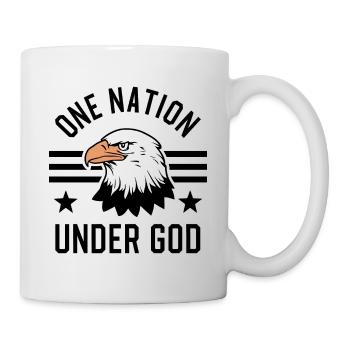Amerika USA Spruch One Nation Under God 4th July - Tasse - Weiß - Rechts