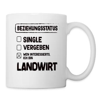 Landwirt Beziehungsstatus - Tasse - Weiß - Rechts