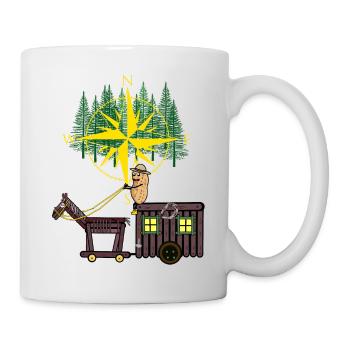 Peanut Compass Travel Horse Camping Adventure - Mug - white - Right