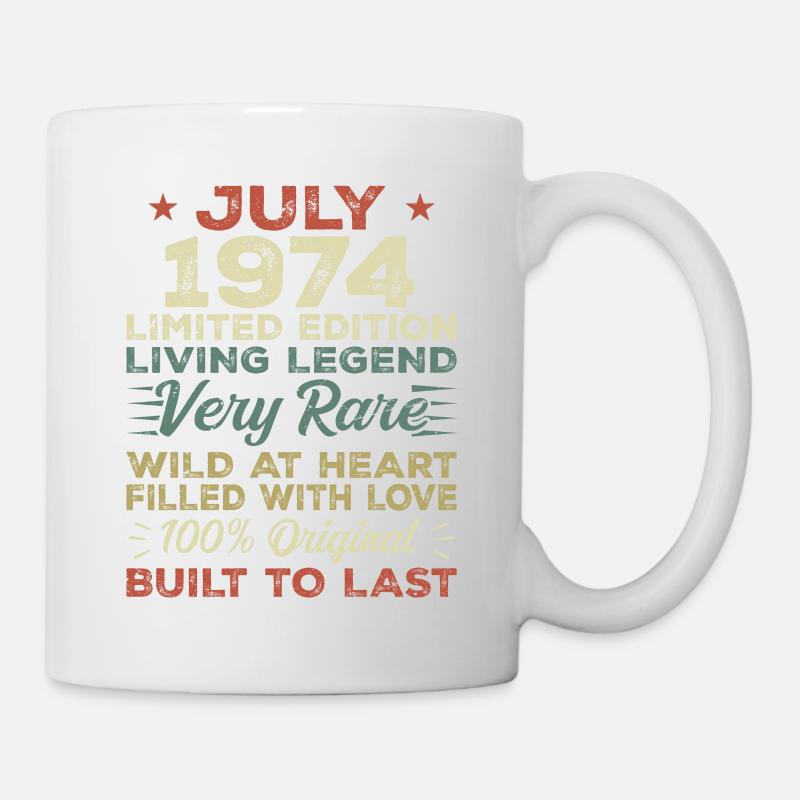 Geschenk Juli 1974 Jubiläum Juli 1974 Geburtstag - Tasse - Weiß