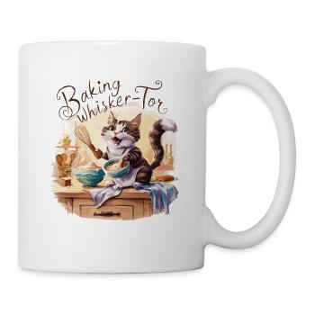 Liebenswerte Katze beim Backen - Tasse - Weiß - Rechts