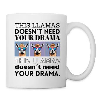 Lamas drôles - Drôle de paroles - Lama dramatique - Mug blanc - blanc - Droite
