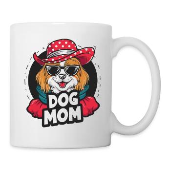 Süßer Hund mit Hut und Sonnenbrille Hundeliebhaber - Tasse - Weiß - Rechts