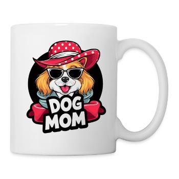 Cute dog with hat and sunglasses dog lover - Mug - white - Right