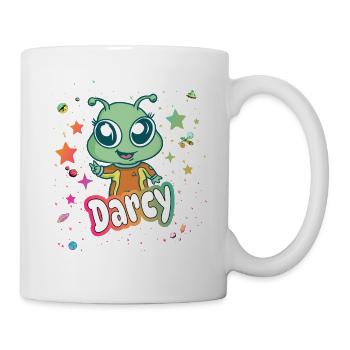 DARCEY - Beau nom de fille avec un extraterrestre mignon - Mug blanc - blanc - Droite