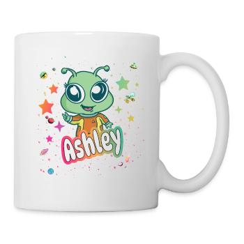ASHLEY - Beau nom de fille avec un extraterrestre mignon - Mug blanc - blanc - Droite