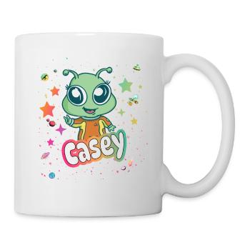 CASEY - Beau nom de fille avec un extraterrestre mignon - Mug blanc - blanc - Droite