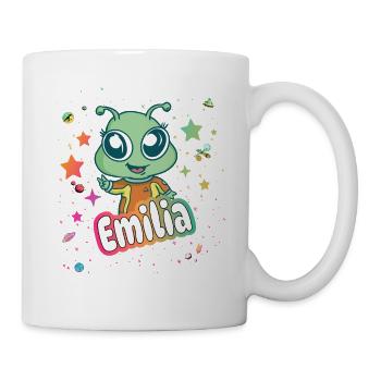 EMILIA - Beau nom de fille avec un extraterrestre mignon - Mug blanc - blanc - Droite