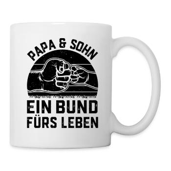 Papa & Sohn ein Bund fürs Leben - Vatertag - Tasse - Weiß - Rechts