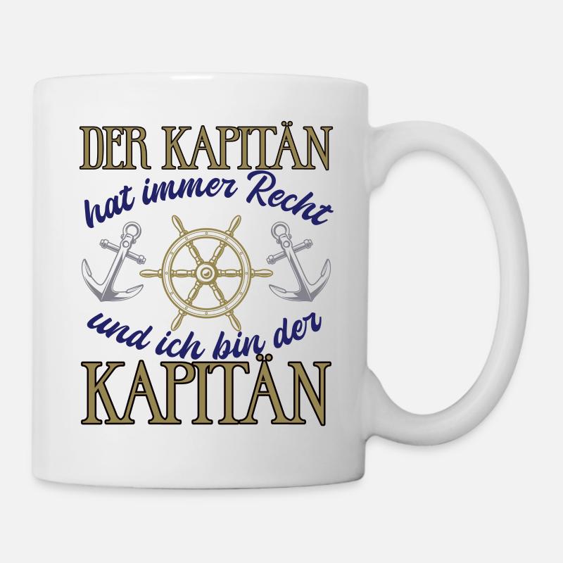 Kapitän Boot Motorboot lustiger Spruch - Tasse - Weiß