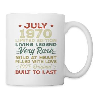 Geschenk Juli 1970 Jubiläum Juli 1970 Geburtstag - Tasse - Weiß - Rechts