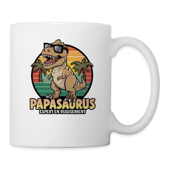 Papasaurus Expert Roar Geschenk - Tasse - Weiß - Rechts
