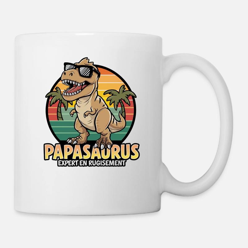 Papasaurus Expert en Rugissement Cadeau - Mug blanc - blanc