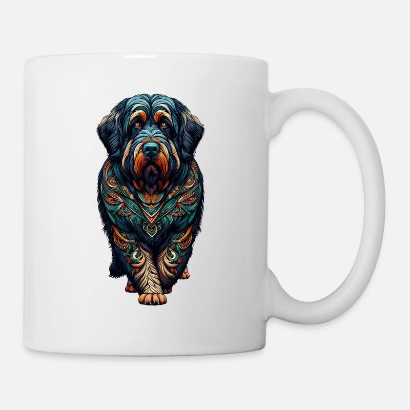 Mandala Art Briard Briards - Tasse - Weiß