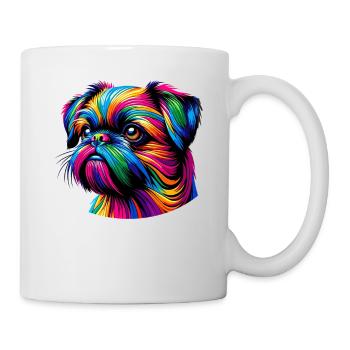 Bunte Pop Art Brüssel Griffon Griffon - Tasse - Weiß - Rechts
