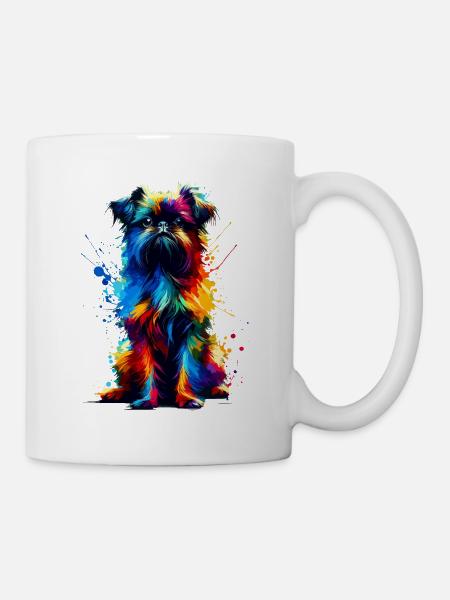Splash Art Coloré Bruxelles Griffon Griffon - Mug blanc - blanc