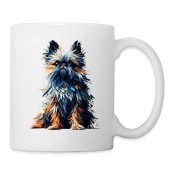 Polygon Art Brüssel Griffon Griffon Bruxellois - Tasse - Weiß - Rechts