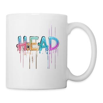 Creative Colorful Dripping Head Graphic - Tasse - Weiß - Rechts
