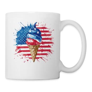Patriotische amerikanische Flagge Eiscreme-Tüte - Tasse - Weiß - Rechts